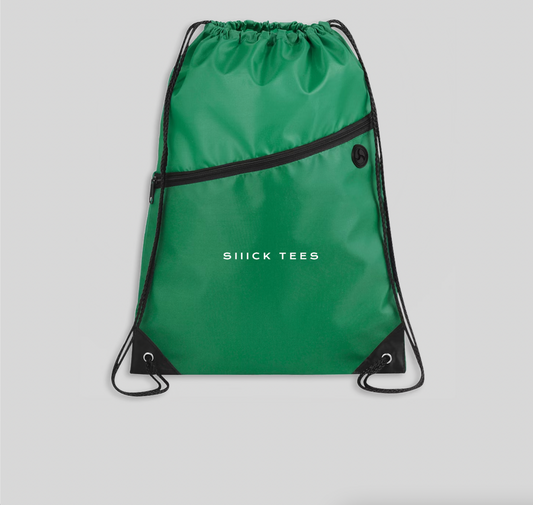 Green Siiick Tees drawstring bag